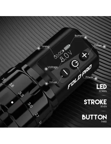 Dragonhawk Mast Fold Pro Çift Bataryalı Kablosuz Pen Dövme Makinesi