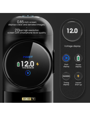 Mast Archer S Ultra Hızlı Şarjlı Kablosuz Dövme Makinesi Yeşil 4.2mm Stroke
