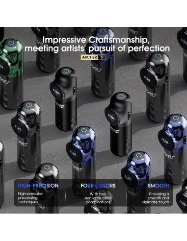 Mast Archer S Ultra Hızlı Şarjlı Kablosuz Dövme Makinesi Yeşil 4.2mm Stroke