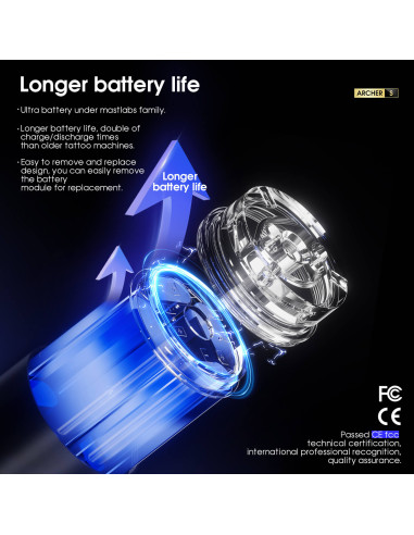 Mast Archer S Ultra Hızlı Şarjlı Kablosuz Dövme Makinesi Yeşil 4.2mm Stroke