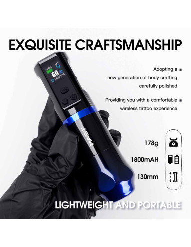 Mast Hertz Ayarlanabilir RPM Kablosuz Pen Dövme Makinesi