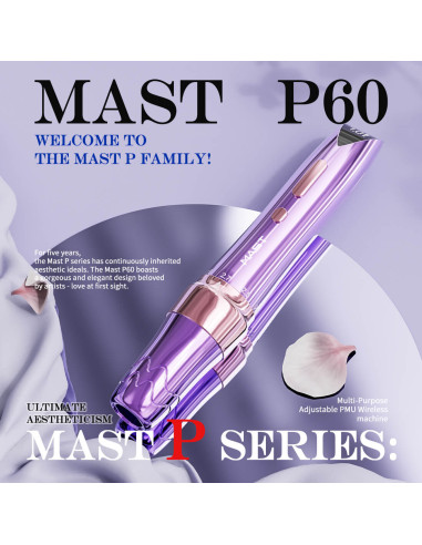 Mast P60 Kablosuz Ayarlanabilir Stroke Kalıcı Makyaj Cihazı Pembe