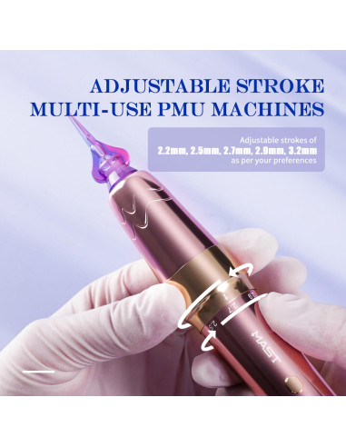 Mast P60 Kablosuz Ayarlanabilir Stroke Kalıcı Makyaj Cihazı Pembe
