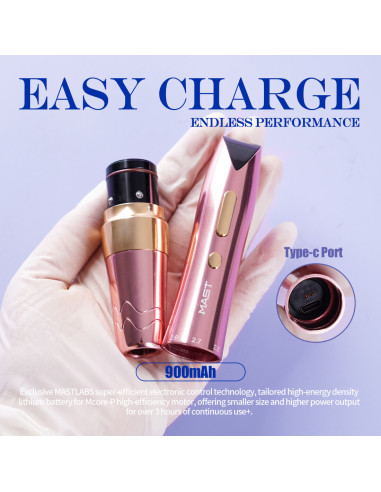 Mast P60 Kablosuz Ayarlanabilir Stroke Kalıcı Makyaj Cihazı Pembe