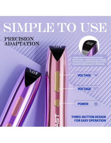 Mast P60 Kablosuz Ayarlanabilir Stroke Kalıcı Makyaj Cihazı Pembe